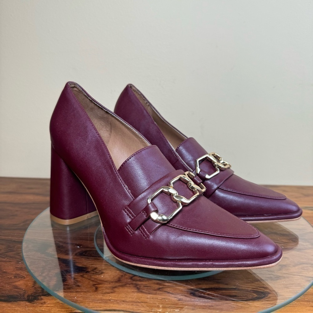 Nordstrom Rack Oslo Block Heel Pump in Burgundy